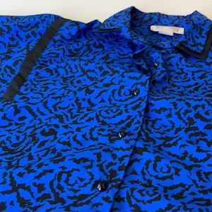 Vintage Worthington Electric Blue Graphic Print Top M/L